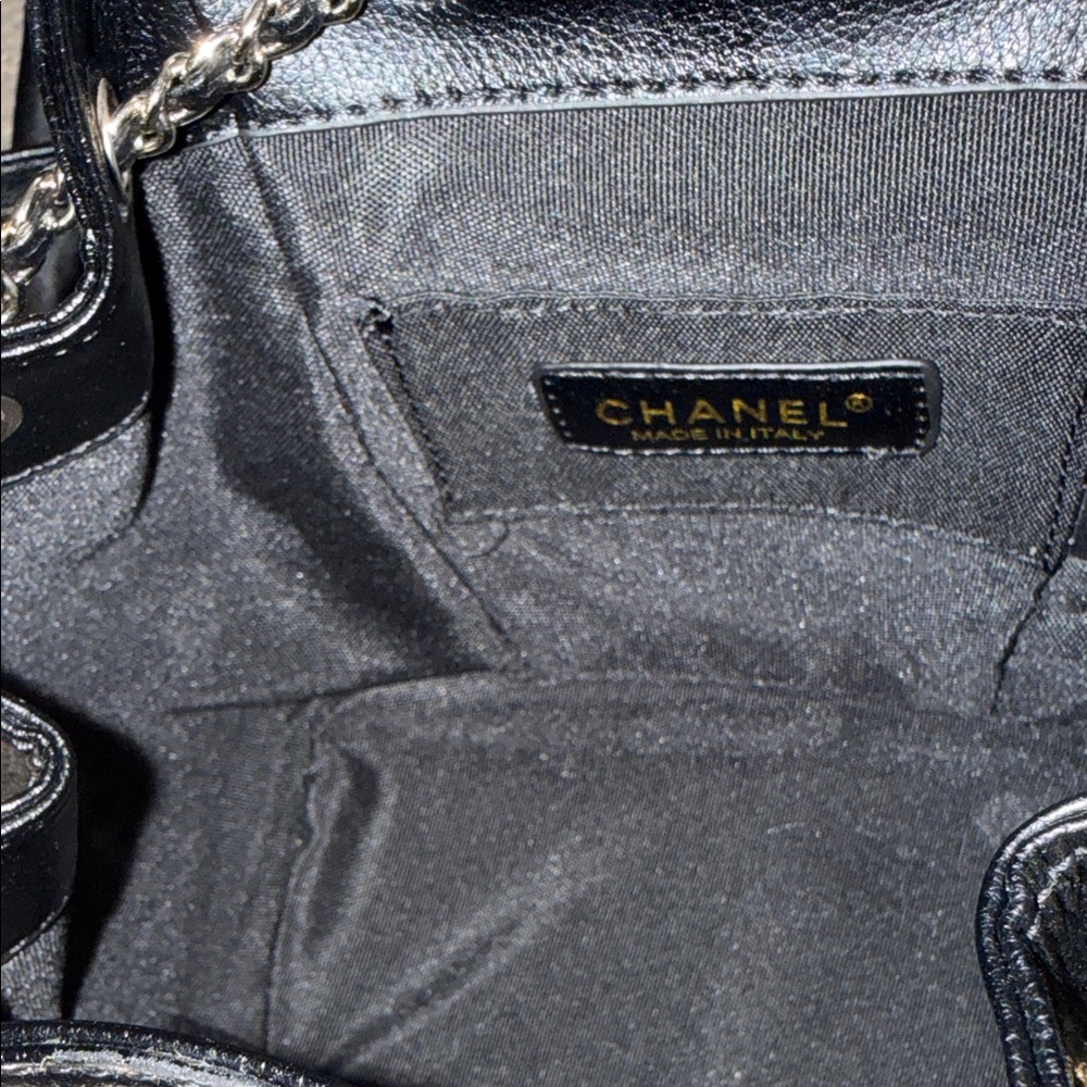 CHANEL Black Quilted Leather Mini Backpack with Gold-Tone Chain - Picture 5 of 6